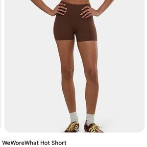 Weworewhat We Wore What Revolve chocolate biker shorts brown